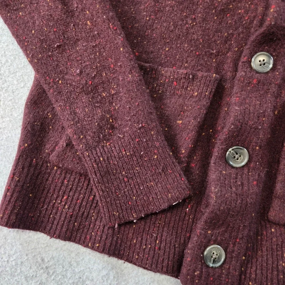 Bonobos Sweater Boys M Purple Cardigan Shawl Collar Pockets Wool Nylon